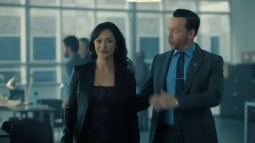 Theory 100% Lamb Leather Blazer worn by Maria Baez (Marisa Ramiez) as seen in Boston Blue (S01E06)