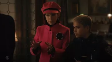 Abrigo largo de manga larga de manga larga y pecho simple de Allegra K para mujer, llevado por Elsbeth Tascioni (Carrie Preston) tal y como se ve en Elsbeth (S03E07)