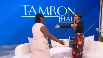 Carolina Herrera Diane floral-print Faille wide-leg Pants worn by Tamron Hall as seen in Tamron Hall Show on  November 24, 2025