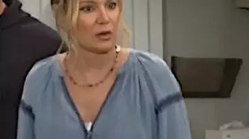 Chambray Top worn by Sharon Collins (Sharon Case) as seen in The Young and the Restless