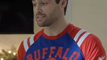 Holiday Touchdown A Bills Love Story Matthew Daddario Graphic Shirt worn by Gabe DeLuca (Matthew Daddario) in Holiday Touchdown: A Bills Love Story