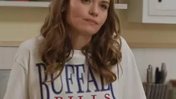 Holiday Touchdown A Bills Love Story 2025 Holland Roden White Top worn by Morgan Quinn (Holland Roden) in Holiday Touchdown: A Bills Love Story