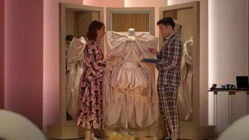 La DoubleJ Sorella Printed Silk Dress worn by Molly Novak (Maya Rudolph) as seen in Loot (S03E08)