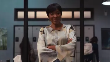 Anne Klein Keyhole Frt Blouse W Long Sleeves worn by Guidance Counselor as seen in Bel-Air (S04E01)