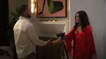 Forplay No Strings Attached Satin and Mesh Lace Trim Nightgown worn by Dani Dupree (Karla Cheatham Mosley) as seen in Beyond the Gates (S01E168)