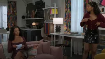 AFRM Kylie Dress in Twisted Plaid worn by Chelsea Hamilton (RhonniRose Mantilla) as seen in Beyond the Gates (S01E169)