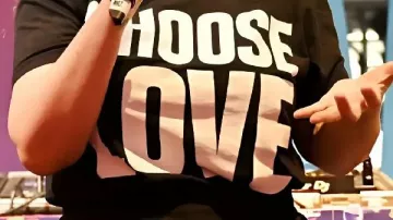CHOOSE LOVE Tee worn by Jacqueline Fernandez in Josie Fernandez Marelli shares what's giving her hope on #PodSavetheUK