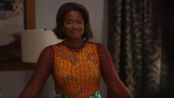Etro Open Knit Sweater worn by Vivian Banks (Cassandra Freeman) as seen in Bel-Air (S04E03)