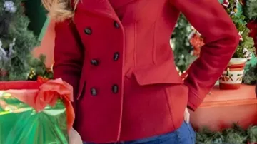 Christmas in Love Brooke D’Orsay Red Coat worn by Brooke D'Orsay in Extended Preview - Christmas in Love - Countdown to Christmas