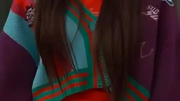 Multicolor Cardigan worn by Billie (Janice LeAnn Brown) in Wizards Beyond Waverly Place