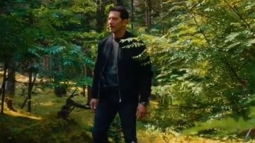 All Saints Bardsley Bomber Jacket worn by Mark Hudson (Luke Roberts) as seen in Hudson & Rex (S08E08)