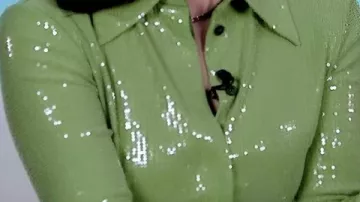 Green Sequin Shirt worn by Bronwyn Newport in RHOSLC's Bronwyn Newport Gets Real About Her Mom | BravoCon 2025 | Bravo