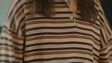 Yellow Stiped Polo Shirt worn by Gemma (Aimee Lou Wood) in Daddy Issues