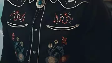 Embroidery Black Shirt worn by Malcolm (David Morrissey) in Daddy Issues