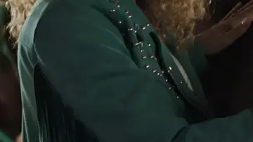 Teal Studded Fringe Jacket worn by Amy Fleming (Amber Marshall) in Heartland