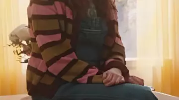 Green & Pink Striped Cardigan worn by Gemma (Aimee Lou Wood) in Daddy Issues