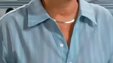 Blue Striped Asymmetric Shirt worn by Sharon Collins (Sharon Case) in TV Series The Young And The Restless 2025