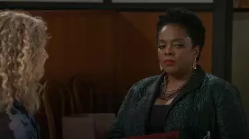 Zara Beaded Waterfall Necklace worn by Mona Wilson (Karan Kendrick) as seen in Beyond the Gates (S01E173)