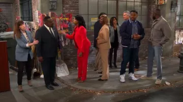 Emporio Armani Cady Tapered Leg Pants worn by Tina Butler (Tichina Arnold) as seen in The Neighborhood (S08E06)