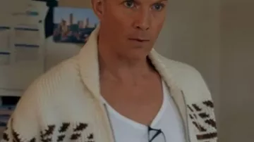 The Feud 2025 Rupert Penry-Jones White Cardigan worn by (Rupert Penry-Jones) in FEUD (S01)