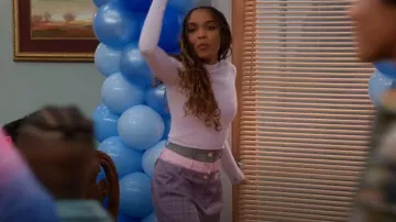 Akira Special Day Plaid y Pu Wide Leg Loose Brauser usados por Jazmine Payne (China Anne McClain) como se ve en House of Payne (S14E11)