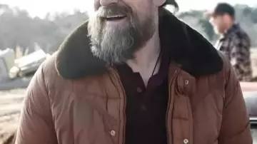 Stranger Things S5 David Harbour Brown Puffer Jacket worn by Jim Hopper (David Harbour) in Stranger Things (S05)