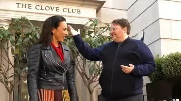 Guess Motorcycle Jacket worn by Michelle Miller as seen in CBS Mornings on November 23, 2025