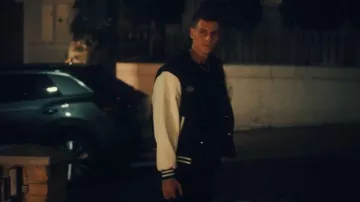 Veste bomber Amiri noire portée par Miles Nazaire comme vue dans Made in Chelsea (S30E10)