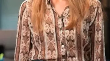 Printed Blouse worn by Morgan Gillory (Kaitlin Olson) in TV Series High Potential S02