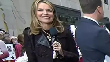 The Today Show 2025 Savannah Guthrie Print Leather Collar Trench Coat (Savannah Guthrie) in Today