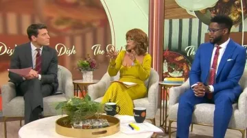 Galvan Atalanta Dress worn by Gayle King as seen in CBS Mornings on November 24, 2025