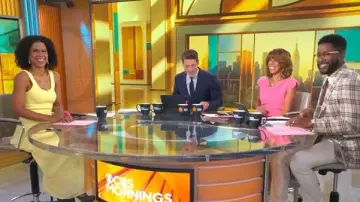 Simkhai Silas Knit Midi Dress worn by Adriana Diaz as seen in CBS Mornings on November 26, 2025