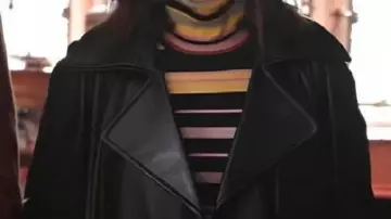 Black Leather Trench Coat worn by Mabel Mora (Selena Gomez) in TV Series Only Murders In The Building (S05)