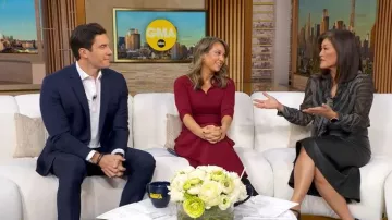 Max Mara Zebra Print Scarfneck Blouse worn by Juju Chang as seen in Good Morning America on November 25, 2025