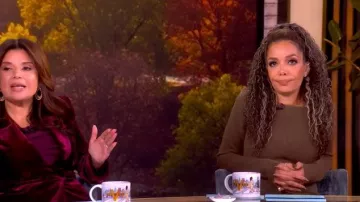 Proenza Schouler Romi Off-the-shoulder Asymmetric Stretch-knit Dress worn by Sunny Hostin as seen in The View on November 25, 2025