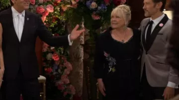 Cinq a Sept Cheyenne Floral-Embroidered Blazer worn by Gina Roma (Patty Weaver) as seen in The Young and the Restless on November 21, 2025
