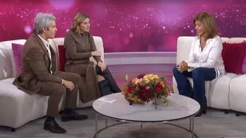 Anthropologie Silky Fringed Buttondown Blouse worn by Hoda Kotb as seen in Today with Jenna & Friends on November 25, 2025