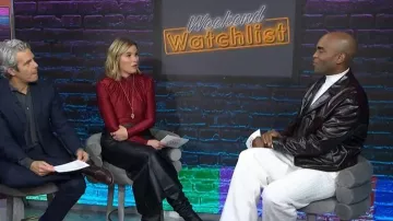 Rosetta Getty Collective Faux Leather Column Skirt worn by Jenna Bush Hager as seen in Today with Jenna & Friends on November 26, 2025