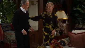 Alice + Olivia Candace Shirt in Rosehips worn by Nikki Reed Newman (Melody Thomas-Scott) as seen in The Young and the Restless on November 24, 2025