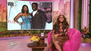 Antonio Melani Rae Coordinating Faux Suede Fringe Midi Pencil Skirt worn by Sherri Shepherd as seen in Sherri on November 25, 2025