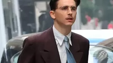 Marty Supreme 2025 Timothée Chalamet Brown Suit worn by Marty (Timothée Chalamet) in Marty Supreme