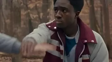 Stranger Things S05 Lucas Sinclair Striped Jacket worn by Lucas Sinclair (Caleb McLaughlin) as seen in Stranger Things (S05)