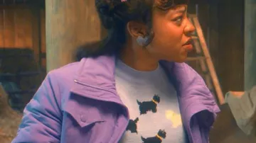Stranger Things S05 Priah Ferguson Purple Jacket as seen in Stranger Things (S05)