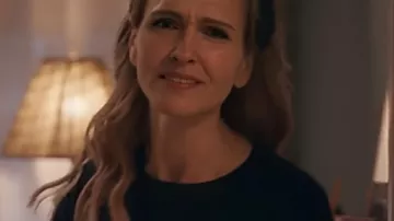 Stumble S01 Jenn Lyon Navy Blue Sweater used by Courteney Potter (Jenn Lyon) as seen in Stumble (S01)