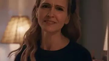 Stumble S01 Jenn Lyon Navy Blue Sweater used by Courteney Potter (Jenn Lyon) as seen in Stumble (S01)