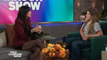 Anthony Thomas Melillo School Boy Stripe Tee worn by Kelly Clarkson as seen in The Kelly Clarkson Show on November 20, 2025