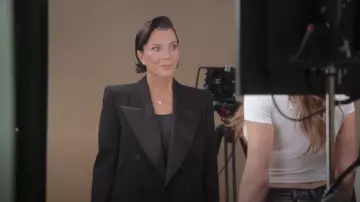 Stella McCartney Double Breasted Wool Tuxedo Jacket worn by Kris Jenner as seen in The Kardashians (S07E06)