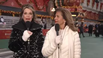 Mackage Yvette Waterproof Quilted Down Jacket with Removable Bib Insert worn by Savannah Guthrie as seen in Today on November 27, 2025