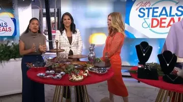 LaQuan Smith Collared Floral Lace Top worn by Jill Martin as seen in Today on  November 27, 2025