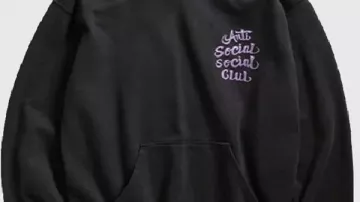 Anti Social Social Club Airbrushed Hoodie worn by Bill Gates in Anti Social Social Club x Fragment Hoody - Up Close and Sizing Guide